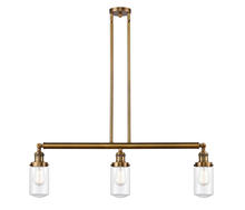 Innovations Lighting 213-BB-G312 - Dover - 3 Light - 37 inch - Brushed Brass - Stem Hung - Island Light