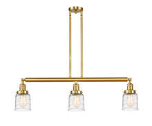 Innovations Lighting 213-SG-G513 - Bell - 3 Light - 38 inch - Satin Gold - Stem Hung - Island Light