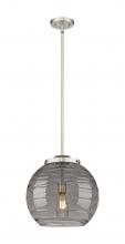 Innovations Lighting 221-1S-SN-G1213-14SM - Athens Deco Swirl - 1 Light - 14 inch - Brushed Satin Nickel - Stem Hung - Pendant