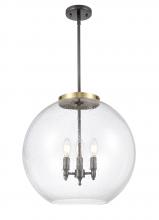 Innovations Lighting 221-3S-BAB-G124-18-LED - Athens - 3 Light - 18 inch - Black Antique Brass - Cord hung - Pendant