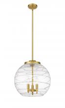 Innovations Lighting 221-3S-SG-G1213-16-LED - Athens Deco Swirl - 3 Light - 16 inch - Satin Gold - Cord hung - Pendant