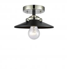 Innovations Lighting 284-1C-BPN-M6-BK - Railroad - 1 Light - 8 inch - Black Polished Nickel - Semi-Flush Mount