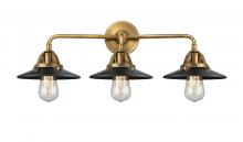 Innovations Lighting 288-3W-BB-M6-BK - Railroad - 3 Light - 26 inch - Brushed Brass - Bath Vanity Light