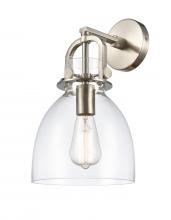 Innovations Lighting 410-1W-SN-G412-8CL - Newton Bell - 1 Light - 8 inch - Satin Nickel - Sconce