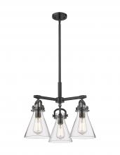 Innovations Lighting 410-3CR-BK-G411-7CL - Newton Cone - 3 Light - 21 inch - Matte Black - Pendant