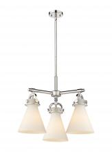 Innovations Lighting 410-3CR-PN-G411-7WH - Newton Cone - 3 Light - 21 inch - Polished Nickel - Pendant