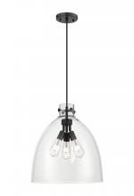 Innovations Lighting 410-3PL-BK-G412-18CL - Newton Bell - 3 Light - 18 inch - Matte Black - Cord hung - Pendant