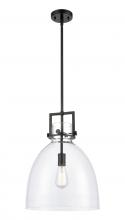 Innovations Lighting 411-1SL-BK-G412-14CL - Newton Bell - 1 Light - 14 inch - Matte Black - Pendant