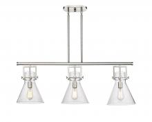 Innovations Lighting 411-3I-PN-G411-10SDY - Newton Cone - 3 Light - 42 inch - Polished Nickel - Island Light