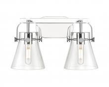 Innovations Lighting 423-2W-PC-G411-6CL - Pilaster II Cone - 2 Light - 17 inch - Polished Chrome - Bath Vanity Light