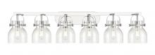 Innovations Lighting 423-6W-PC-G412-6CL - Pilaster II Bell - 6 Light - 46 inch - Polished Chrome - Bath Vanity Light