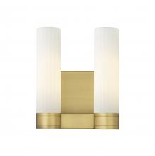 Innovations Lighting 429-2W-BB-G429-11WH - Empire - 2 Light - 11 inch - Brushed Brass - Bath Vanity Light