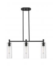 Innovations Lighting 434-3I-BK-G434-12CL - Crown Point - 3 Light - 31 inch - Matte Black - Island Light