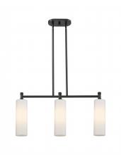 Innovations Lighting 434-3I-BK-G434-12WH - Crown Point - 3 Light - 31 inch - Matte Black - Island Light