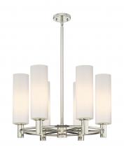 Innovations Lighting 434-6CR-PN-G434-12WH - Crown Point - 6 Light - 24 inch - Polished Nickel - Chandelier