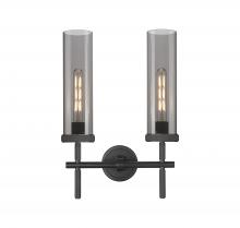  471-2W-BK-G471-12SM - Lincoln - 2 Light - 14 inch - Matte Black - Bath Vanity Light