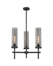  471-3CR-BK-G471-12SM - Lincoln - 3 Light - 21 inch - Matte Black - Pendant