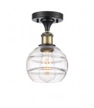 Innovations Lighting 516-1C-BAB-G556-6CL - Rochester - 1 Light - 6 inch - Black Antique Brass - Semi-Flush Mount