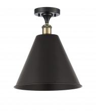 Innovations Lighting 516-1C-BAB-MBC-12-BK - Berkshire - 1 Light - 12 inch - Black Antique Brass - Semi-Flush Mount