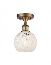 Innovations Lighting 516-1C-BB-G1216-6WM - White Mouchette - 1 Light - 6 inch - Brushed Brass - Semi-Flush Mount