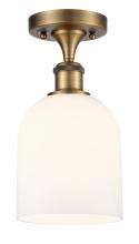 Innovations Lighting 516-1C-BB-G558-6GWH - Bella - 1 Light - 6 inch - Brushed Brass - Semi-Flush Mount