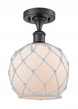 Innovations Lighting 516-1C-BK-G121-8RW - Farmhouse Rope - 1 Light - 8 inch - Matte Black - Semi-Flush Mount