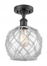 Innovations Lighting 516-1C-BK-G122-8RW - Farmhouse Rope - 1 Light - 8 inch - Matte Black - Semi-Flush Mount