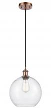 Innovations Lighting 516-1P-AC-G124-10 - Athens - 1 Light - 10 inch - Antique Copper - Cord hung - Mini Pendant