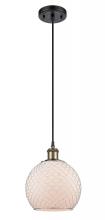 Innovations Lighting 516-1P-BAB-G121-8CSN - Farmhouse Chicken Wire - 1 Light - 8 inch - Black Antique Brass - Cord hung - Mini Pendant