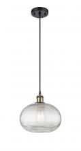 Innovations Lighting 516-1P-BAB-G555-10CL - Ithaca - 1 Light - 10 inch - Black Antique Brass - Cord hung - Mini Pendant