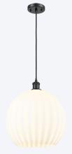 Innovations Lighting 516-1P-BK-G1217-14WV - White Venetian - 1 Light - 14 inch - Matte Black - Cord Hung - Pendant