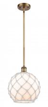 Innovations Lighting 516-1S-BB-G121-10RW - Farmhouse Rope - 1 Light - 10 inch - Brushed Brass - Mini Pendant