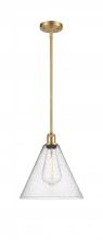 Innovations Lighting 516-1S-SG-GBC-124 - Berkshire - 1 Light - 12 inch - Satin Gold - Mini Pendant