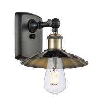 Innovations Lighting 516-1W-BAB-M17-BK - Scallop - 1 Light - 8 inch - Black Antique Brass - Sconce