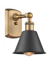 Innovations Lighting 516-1W-BB-M8-BK - Smithfield - 1 Light - 7 inch - Brushed Brass - Sconce