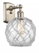 Innovations Lighting 516-1W-SN-G122-8RW - Farmhouse Rope - 1 Light - 8 inch - Brushed Satin Nickel - Sconce