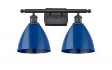 Innovations Lighting 516-2W-BK-MBD-75-BL - Plymouth - 2 Light - 18 inch - Matte Black - Bath Vanity Light