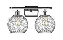 Innovations Lighting 516-2W-PC-G122-8CBK - Farmhouse Chicken Wire - 2 Light - 18 inch - Polished Chrome - Bath Vanity Light