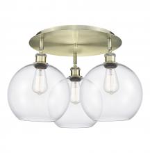 Innovations Lighting 516-3C-AB-G122-10 - Athens - 3 Light - 22 inch - Antique Brass - Flush Mount