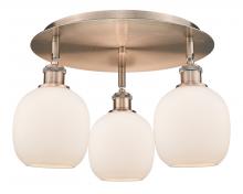 Innovations Lighting 516-3C-AC-G101 - Belfast - 3 Light - 18 inch - Antique Copper - Flush Mount