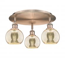 Innovations Lighting 516-3C-AC-G128-6 - Athens - 3 Light - 18 inch - Antique Copper - Semi-Flush Mount