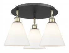 Innovations Lighting 516-3C-BAB-GBC-81 - Berkshire - 3 Light - 20 inch - Black Antique Brass - Flush Mount