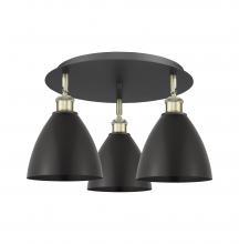 Innovations Lighting 516-3C-BAB-MBD-75-BK - Bristol - 3 Light - 19 inch - Black Antique Brass - Flush Mount