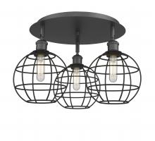 Innovations Lighting 516-3C-BK-CE-8-BK - Lake Placid - 3 Light - 20 inch - Matte Black - Flush Mount