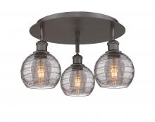 Innovations Lighting 516-3C-OB-G1213-6SM - Athens Deco Swirl - 3 Light - 18 inch - Oil Rubbed Bronze - Flush Mount