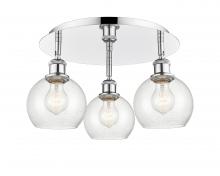 Innovations Lighting 516-3C-PC-G124-6 - Athens - 3 Light - 18 inch - Polished Chrome - Flush Mount