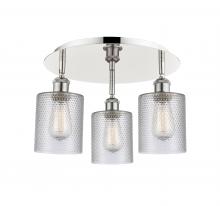 Innovations Lighting 516-3C-PN-G112 - Cobbleskill - 3 Light - 17 inch - Polished Nickel - Flush Mount