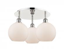 Innovations Lighting 516-3C-PN-G121-8 - Athens - 3 Light - 20 inch - Polished Nickel - Flush Mount