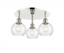 Innovations Lighting 516-3C-PN-G124-6 - Athens - 3 Light - 18 inch - Polished Nickel - Flush Mount