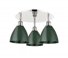 Innovations Lighting 516-3C-PN-MBD-75-GR - Plymouth - 3 Light - 19 inch - Polished Nickel - Flush Mount